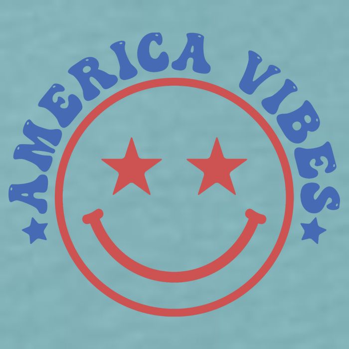 America Vibes Smiley 4th Of July Sueded Cloud Jersey T-Shirt