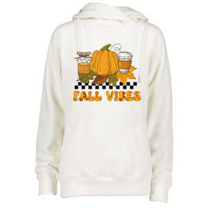 Autumn Vibes Seasonal Graphic Womens Funnel Neck Pullover Hood