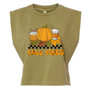 Autumn Vibes Seasonal Graphic Garment-Dyed Women's Muscle Tee