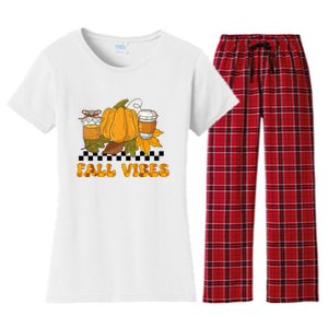 Autumn Vibes Seasonal Graphic Women's Flannel Pajama Set