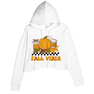 Autumn Vibes Seasonal Graphic Crop Fleece Hoodie