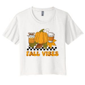 Autumn Vibes Seasonal Graphic Women's Crop Top Tee