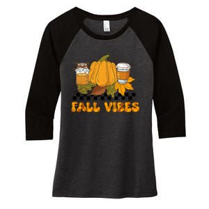 Autumn Vibes Seasonal Graphic Women's Tri-Blend 3/4-Sleeve Raglan Shirt