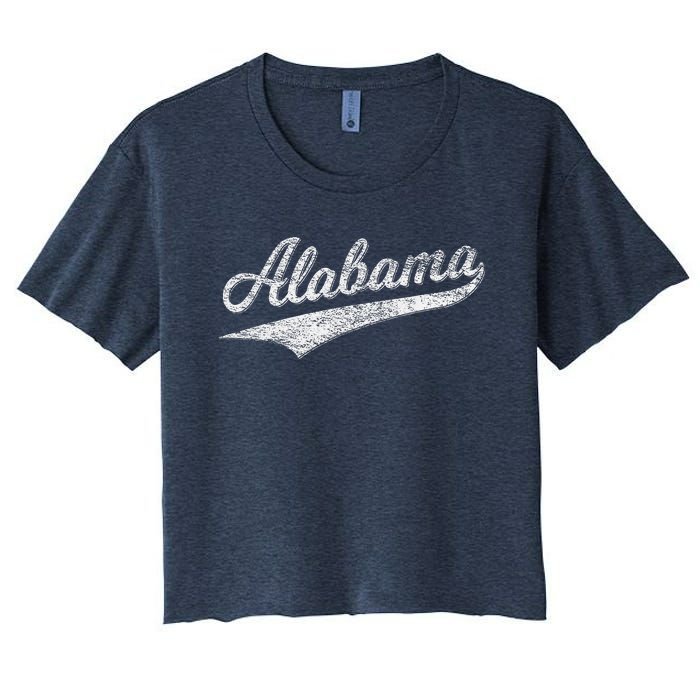 Alabama Varsity Script Classic Sports Jersey Style Women's Crop Top Tee