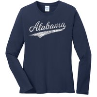 Alabama Varsity Script Classic Sports Jersey Style Ladies Long Sleeve Shirt