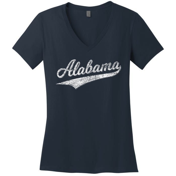 Alabama Varsity Script Classic Sports Jersey Style Women's V-Neck T-Shirt