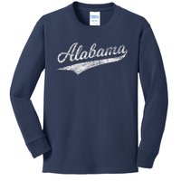 Alabama Varsity Script Classic Sports Jersey Style Kids Long Sleeve Shirt