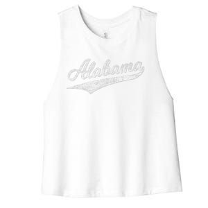 Alabama Varsity Script Classic Sports Jersey Style Women's Racerback Cropped Tank