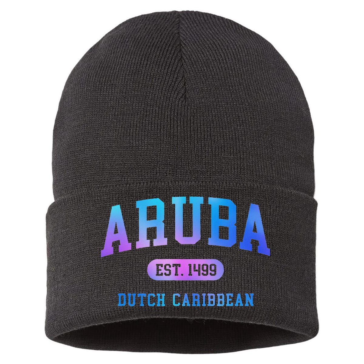 Aruba Vacation Souvenir Colorful Sustainable Knit Beanie