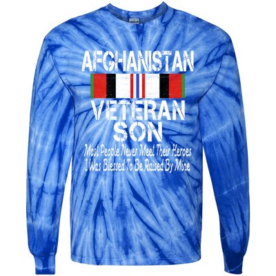 Afghanistan Veteran Son Gift Raised By My Hero Meaningful Gift Tie-Dye Long Sleeve Shirt