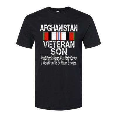 Afghanistan Veteran Son Gift Raised By My Hero Meaningful Gift Softstyle® CVC T-Shirt