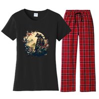 Aesthetic Vintage Samurai Japanese Art Samurai Retro Cherry Women's Flannel Pajama Set