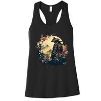 Aesthetic Vintage Samurai Japanese Art Samurai Retro Cherry Women's Racerback Tank