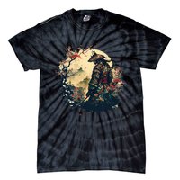 Aesthetic Vintage Samurai Japanese Art Samurai Retro Cherry Tie-Dye T-Shirt