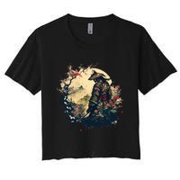 Aesthetic Vintage Samurai Japanese Art Samurai Retro Cherry Women's Crop Top Tee