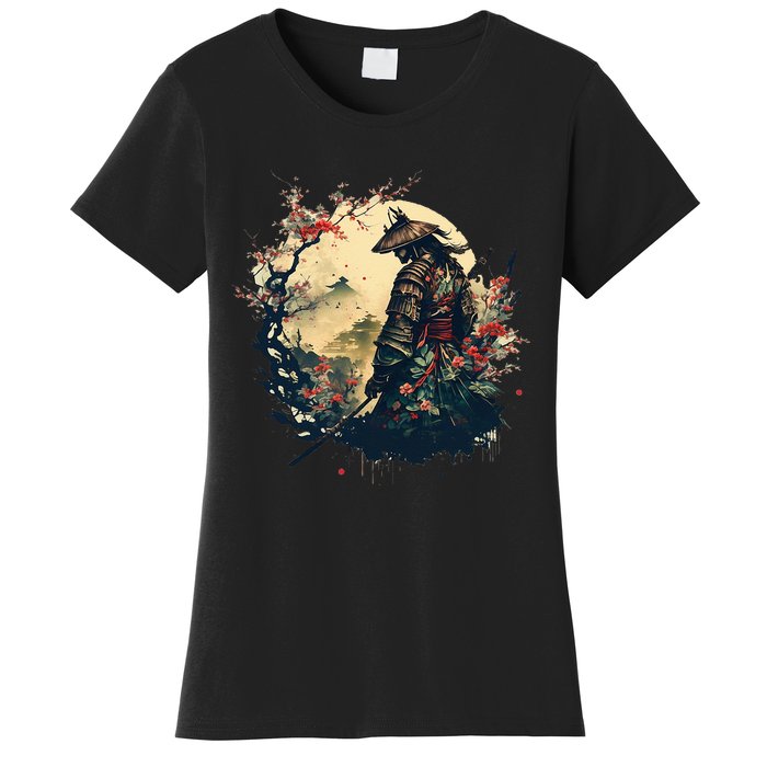 Aesthetic Vintage Samurai Japanese Art Samurai Retro Cherry Women's T-Shirt