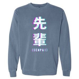 Aesthetic Vaporwave Senpai Funny Gift Fuzzy Print Garment-Dyed Sweatshirt