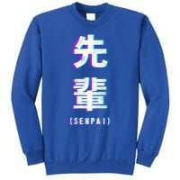 Aesthetic Vaporwave Senpai Funny Gift Fuzzy Print Tall Sweatshirt