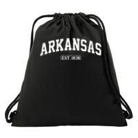 Arkansas Vintage State Athletic Style Drawstring Bag