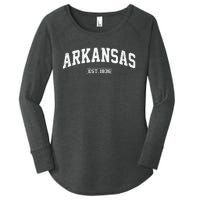 Arkansas Vintage State Athletic Style Women's Perfect Tri Tunic Long Sleeve Shirt