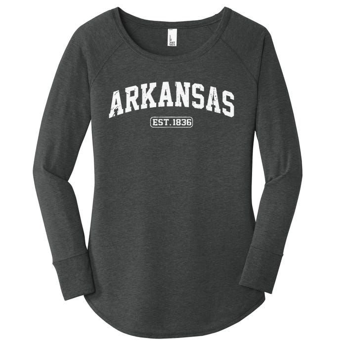 Arkansas Vintage State Athletic Style Women's Perfect Tri Tunic Long Sleeve Shirt