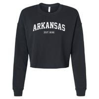 Arkansas Vintage State Athletic Style Cropped Pullover Crew