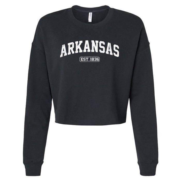 Arkansas Vintage State Athletic Style Cropped Pullover Crew