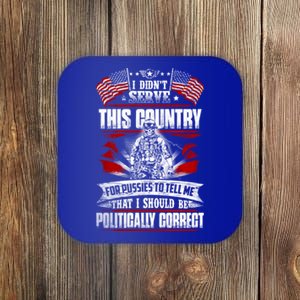 American Veteran Soldier Warrior Military America Flag Gift Coaster