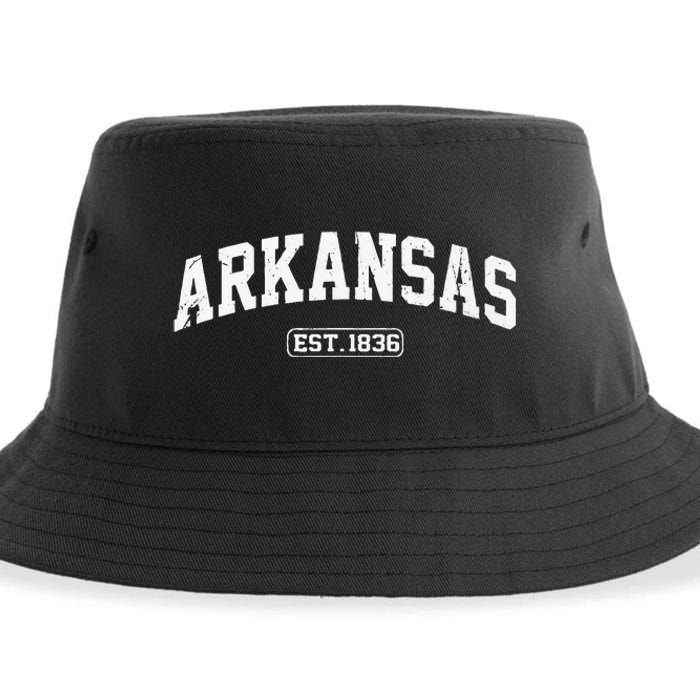 Arkansas Vintage State Athletic Style Sustainable Bucket Hat