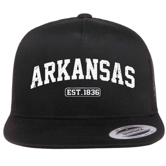 Arkansas Vintage State Athletic Style Flat Bill Trucker Hat