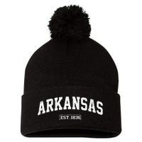 Arkansas Vintage State Athletic Style Pom Pom 12in Knit Beanie