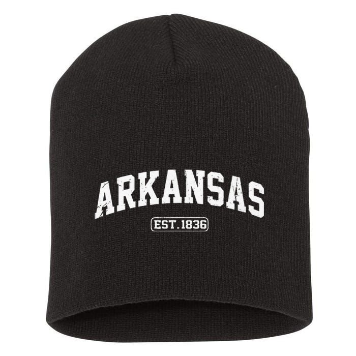 Arkansas Vintage State Athletic Style Short Acrylic Beanie