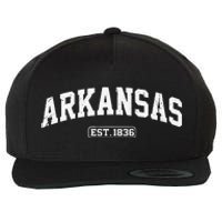 Arkansas Vintage State Athletic Style Wool Snapback Cap