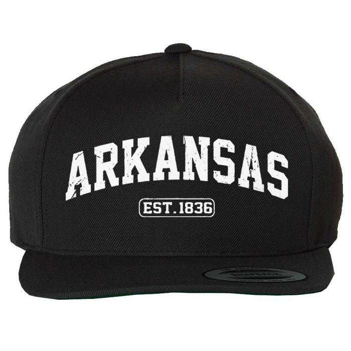 Arkansas Vintage State Athletic Style Wool Snapback Cap