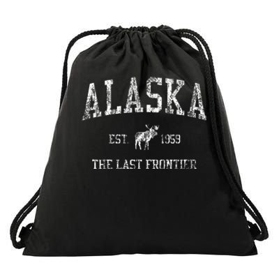 Alaska Vintage Sports Design Alaskan Moose Drawstring Bag