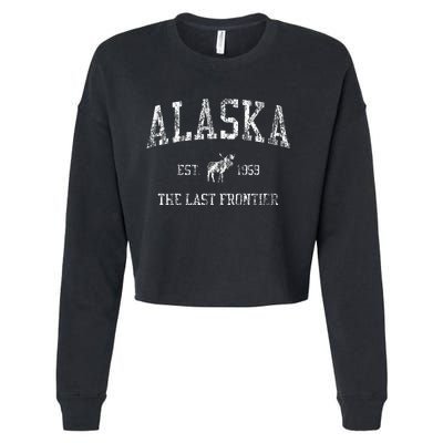 Alaska Vintage Sports Design Alaskan Moose Cropped Pullover Crew