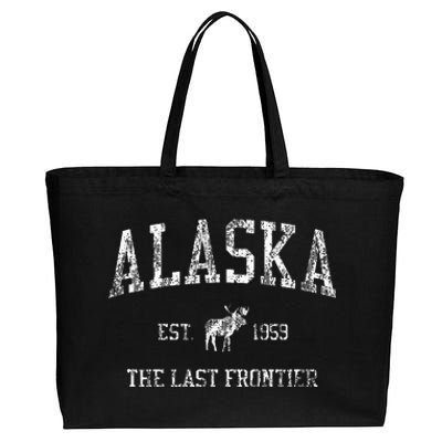 Alaska Vintage Sports Design Alaskan Moose Cotton Canvas Jumbo Tote