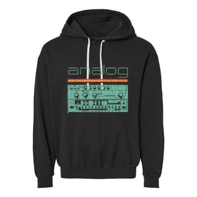 Analog Vintage Synthesizer Acid Nerd Synth 80s Garment-Dyed Fleece Hoodie