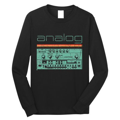 Analog Vintage Synthesizer Acid Nerd Synth 80s Long Sleeve Shirt