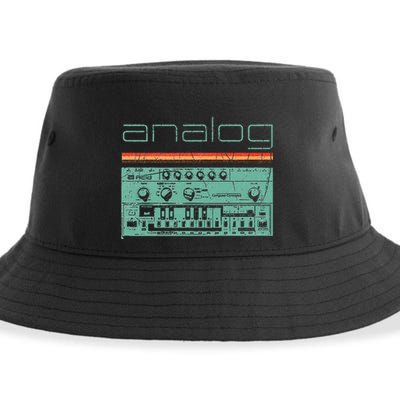 Analog Vintage Synthesizer Acid Nerd Synth 80s Sustainable Bucket Hat