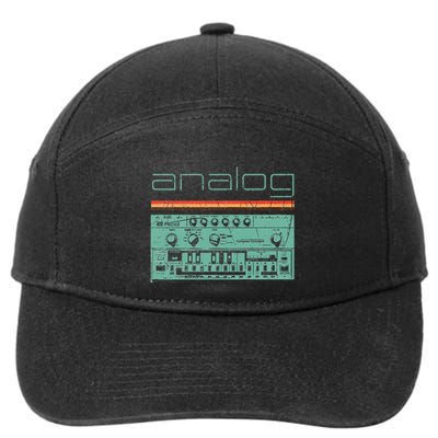 Analog Vintage Synthesizer Acid Nerd Synth 80s 7-Panel Snapback Hat