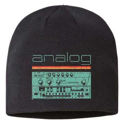 Analog Vintage Synthesizer Acid Nerd Synth 80s Sustainable Beanie