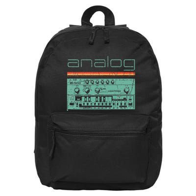 Analog Vintage Synthesizer Acid Nerd Synth 80s 16 in Basic Backpack