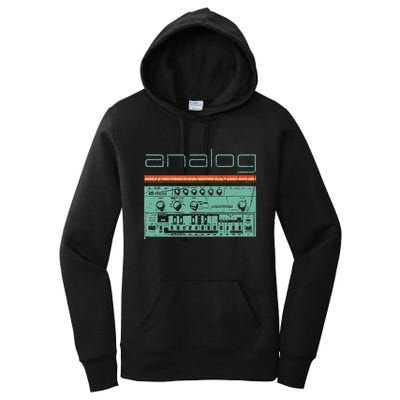 Analog Vintage Synthesizer Acid Nerd Synth 80s Women's Pullover Hoodie