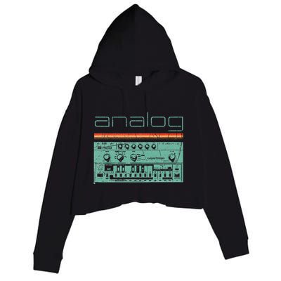 Analog Vintage Synthesizer Acid Nerd Synth 80s Crop Fleece Hoodie
