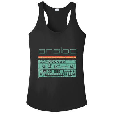 Analog Vintage Synthesizer Acid Nerd Synth 80s Ladies PosiCharge Competitor Racerback Tank