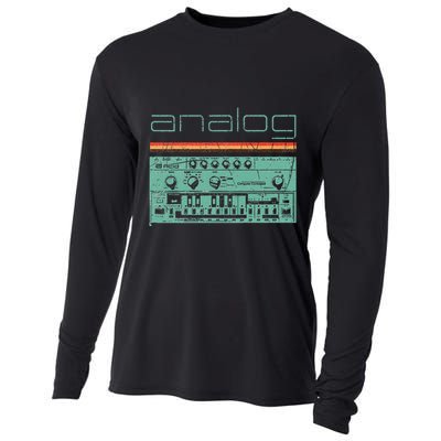 Analog Vintage Synthesizer Acid Nerd Synth 80s Cooling Performance Long Sleeve Crew