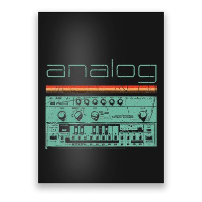Analog Vintage Synthesizer Acid Nerd Synth 80s Poster