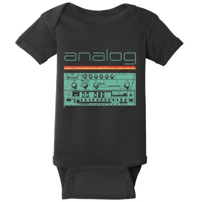 Analog Vintage Synthesizer Acid Nerd Synth 80s Baby Bodysuit