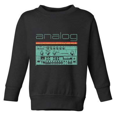 Analog Vintage Synthesizer Acid Nerd Synth 80s Toddler Sweatshirt